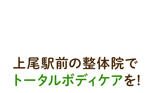 上尾駅前の整体院でトータルボディケアを!